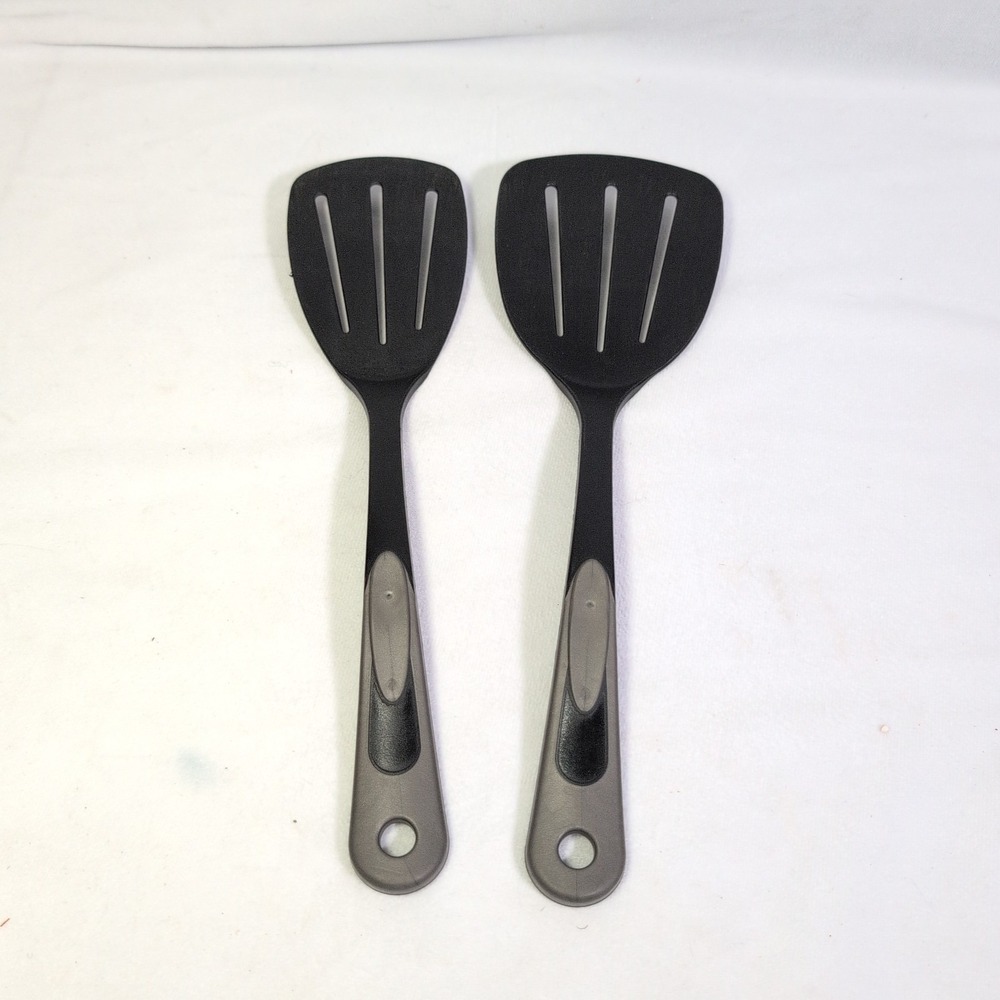 Tailor Made Nylon Spatula Turner Flipper 3 Slotted Lot Of 2 Black